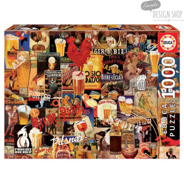 Vintage sörös plakátok 1000 darabos puzzle