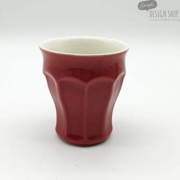 1,5 dl-es fületlen piros porcelán kávés csésze
